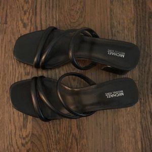 Michael Kors Black Block Strappy Heels